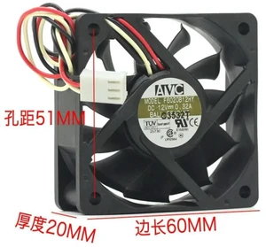 AJMRTC Replacement 6020 Axial Cooling Fan for AVC F6020B12HY, 60×60×20mm 6CM DC12V 0.32A, Dual Ball Bearing with Tachometer Speed Measurement for Chassis, Server, Industrial Equipment Heat Dissipation AJMRTC Replacement 6020 Axial Cooling Fan for AVC F6020B12HY, 60×60×20mm 6CM DC12V 0.32A, Dual Ball Bearing with Tachometer Speed Measurement for Chassis, Server, Industrial Equipment Heat Dissipation