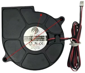 AJMRTC 7530 Centrifugal Blower Fan, 75x75x30mm Dual Ball Bearing DC 12V 0.1A 2500 RPM Ultra Quiet Turbo Blower, 7530 Radial Cooling Fan for Projector, 3D Printer, Small Electronic Equipment Heat AJMRTC 7530 Centrifugal Blower Fan, 75x75x30mm Dual Ball Bearing DC 12V 0.1A 2500 RPM Ultra Quiet Turbo Blower, 7530 Radial Cooling Fan for Projector, 3D Printer, Small Electronic Equipment Heat