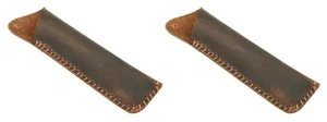 AJMRTC 2Pcs Handmade Vintage Genuine Leather Double Pen Sleeve, 2 Pen Holder Pouch Cover, Portable Pen Storage Case for Fountain Pen, Ballpoint Pen, Business Office School Stationery, Brown AJMRTC 2Pcs Handmade Vintage Genuine Leather Double Pen Sleeve, 2 Pen Holder Pouch Cover, Portable Pen Storage Case for Fountain Pen, Ballpoint Pen, Business Office School Stationery, Brown