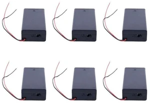 AJMRTC 6Pcs 3.7V 2 Slot Battery Holder Case with ON/OFF Switch and Lead Wires, 2X 3.7V Lithium Battery Socket Connector Box, DIY Electronic Power Storage Holder for Small Circuit, LED Projects, Sensor AJMRTC 6Pcs 3.7V 2 Slot Battery Holder Case with ON/OFF Switch and Lead Wires, 2X 3.7V Lithium Battery Socket Connector Box, DIY Electronic Power Storage Holder for Small Circuit, LED Projects, Sensor