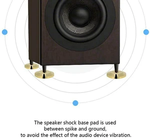 AJMRTC 8Pcs Pure Copper Speaker Spikes with Pads, HiFi Speaker Box Isolation Cone Base Feet Shoes Pad Gold, Anti-Vibration Shock Absorbing Stand Feet for Speakers, Amplifiers, CD Players, Turntable AJMRTC 8Pcs Pure Copper Speaker Spikes with Pads, HiFi Speaker Box Isolation Cone Base Feet Shoes Pad Gold, Anti-Vibration Shock Absorbing Stand Feet for Speakers, Amplifiers, CD Players, Turntable