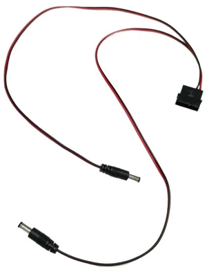 AJMRTC Computer IDE Molex Male to 2-Port DC 5.5x2.1mm Power Adapter Cable, 5.5*2.1 DC Barrel Jack Splitter Cord, 18AWG 50cm Wire, Rated 6.6A 12V, IDE Molex 4Pin Male to Dual DC 5.5mmx2.1mm Output AJMRTC Computer IDE Molex Male to 2-Port DC 5.5x2.1mm Power Adapter Cable, 5.5*2.1 DC Barrel Jack Splitter Cord, 18AWG 50cm Wire, Rated 6.6A 12V, IDE Molex 4Pin Male to Dual DC 5.5mmx2.1mm Output