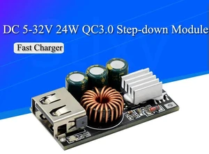 AJMRTC QC3.0 DIY Fast Charger Step Down Module, DC 5-32V Input 24W Buck Power Converter Board, Quick Charge Module for Mobile Phone Emergency Charging AJMRTC QC3.0 DIY Fast Charger Step Down Module, DC 5-32V Input 24W Buck Power Converter Board, Quick Charge Module for Mobile Phone Emergency Charging
