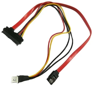 AJMRTC 22Pin 7+15 SATA to 7Pin Data + 4Pin Male FDD Floppy Power Splitter Extension Cable, SATA HDD Data & Power Adapter Cord for Desktop PC Hard Drive AJMRTC 22Pin 7+15 SATA to 7Pin Data + 4Pin Male FDD Floppy Power Splitter Extension Cable, SATA HDD Data & Power Adapter Cord for Desktop PC Hard Drive