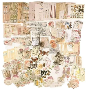 AJMRTC 260Pcs Vintage Scrapbooking Stickers Pack, Retro DIY Journaling Supplies Kit, Decorative Flower Pattern Paper Stickers for Notebook, Album, Junk Journal, Diary, Planner, Card Making & Craft AJMRTC 260Pcs Vintage Scrapbooking Stickers Pack, Retro DIY Journaling Supplies Kit, Decorative Flower Pattern Paper Stickers for Notebook, Album, Junk Journal, Diary, Planner, Card Making & Craft
