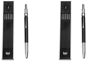 AJMRTC 2Pcs 2.0mm Mechanical Pencil Set with 24Pcs Black Lead Refills, Drafting Mechanical Pencils for Draft Drawing, Carpenter Marking, Crafting, Art Sketching, Technical Writing & Engineering Layout AJMRTC 2Pcs 2.0mm Mechanical Pencil Set with 24Pcs Black Lead Refills, Drafting Mechanical Pencils for Draft Drawing, Carpenter Marking, Crafting, Art Sketching, Technical Writing & Engineering Layout