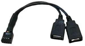 AJMRTC 15cm Motherboard USB 9Pin to Dual USB 2.0 A Female Extension Cable, 9 Pin Header to 2-Port USB2.0 Type A Female Data Cord, Desktop PC Mainboard Internal USB Splitter Wire for Chassis Front Pane AJMRTC 15cm Motherboard USB 9Pin to Dual USB 2.0 A Female Extension Cable, 9 Pin Header to 2-Port USB2.0 Type A Female Data Cord, Desktop PC Mainboard Internal USB Splitter Wire for Chassis Front Pane