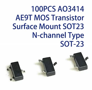 AJMRTC 100Pcs AO3414 SOT-23 N-Channel MOSFET Transistor, AE9T Marked Surface Mount MOS Tube, SMD AO3414 Power Switching Transistor for PCB Circuit, Electronic Repair and DIY Electronic Projects AJMRTC 100Pcs AO3414 SOT-23 N-Channel MOSFET Transistor, AE9T Marked Surface Mount MOS Tube, SMD AO3414 Power Switching Transistor for PCB Circuit, Electronic Repair and DIY Electronic Projects