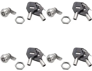 AJMRTC 4 Pack Quarter Turn Tubular Cam Lock with Keys, Security Cabinet Door Lock Replacement for Mailbox, Toolbox, File Cabinet, Electrical Enclosure, 90 Degree Rotation Tubular Keyed Cam Locks AJMRTC 4 Pack Quarter Turn Tubular Cam Lock with Keys, Security Cabinet Door Lock Replacement for Mailbox, Toolbox, File Cabinet, Electrical Enclosure, 90 Degree Rotation Tubular Keyed Cam Locks