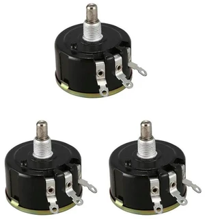 AJMRTC 3Pcs WX050 Wire Wound Rotary Potentiometer, 10K Ohm 5W Power Variable Resistor, 6mm Round Shaft, Black & Silver Rotary Rheostat for Industrial Circuit Adjustment & Electronic Rework AJMRTC 3Pcs WX050 Wire Wound Rotary Potentiometer, 10K Ohm 5W Power Variable Resistor, 6mm Round Shaft, Black & Silver Rotary Rheostat for Industrial Circuit Adjustment & Electronic Rework