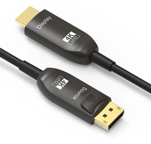 50FT Optical DisplayPort to HDMI Cable, 4K@60Hz DP to HDMI Cord, Aluminum Shell Black Long Optical Cable for MacBook Pro/Air, iMac, Surface Pro/Dock, Monitor, Projector 50FT Optical DisplayPort to HDMI Cable, 4K@60Hz DP to HDMI Cord, Aluminum Shell Black Long Optical Cable for MacBook Pro/Air, iMac, Surface Pro/Dock, Monitor, Projector