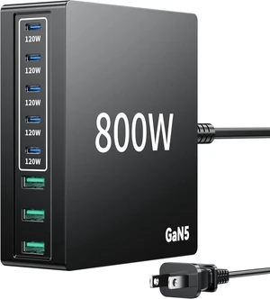 880W 8-Port USB C Charger Block Fast Charging Station Hub, 140W PD PPS AVS Laptop Charger Compatible with iPhone 17 Pro Max/17 Air/16 SE, Samsung Galaxy S25, MacBook Pro/Air, iPad Pro 880W 8-Port USB C Charger Block Fast Charging Station Hub, 140W PD PPS AVS Laptop Charger Compatible with iPhone 17 Pro Max/17 Air/16 SE, Samsung Galaxy S25, MacBook Pro/Air, iPad Pro
