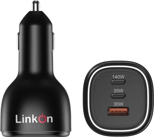LinkOn 165W USB C Car Charger, PD 3.1 (140W) + 35W + QC 3.0 (30W) Triple Port Fast Car Charger for Laptop, Phone, Tablet, Compatible with MacBook, Lenovo, HP, Dell, iPhone, Galaxy and More Portable LinkOn 165W USB C Car Charger, PD 3.1 (140W) + 35W + QC 3.0 (30W) Triple Port Fast Car Charger for Laptop, Phone, Tablet, Compatible with MacBook, Lenovo, HP, Dell, iPhone, Galaxy and More Portable