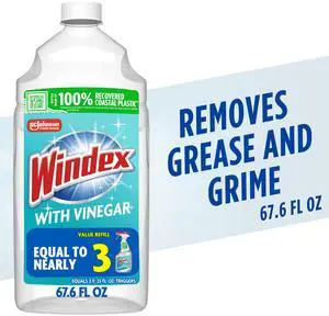 Windex® with Vinegar Glass Window Cleaner, Refill Bottle, 67.6 fl oz Windex® with Vinegar Glass Window Cleaner, Refill Bottle, 67.6 fl oz