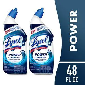 Lysol Toilet Bowl Cleaner Clinging Gel, Power, Disinfecting Bathroom Cleaner and Toilet Bowl Stain Remover, 24 fl oz (2 Pack) Lysol Toilet Bowl Cleaner Clinging Gel, Power, Disinfecting Bathroom Cleaner and Toilet Bowl Stain Remover, 24 fl oz (2 Pack)