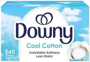 Downy Fabric Softener Dryer Sheets, Cool Cotton Scent, 240 Count Downy Fabric Softener Dryer Sheets, Cool Cotton Scent, 240 Count
