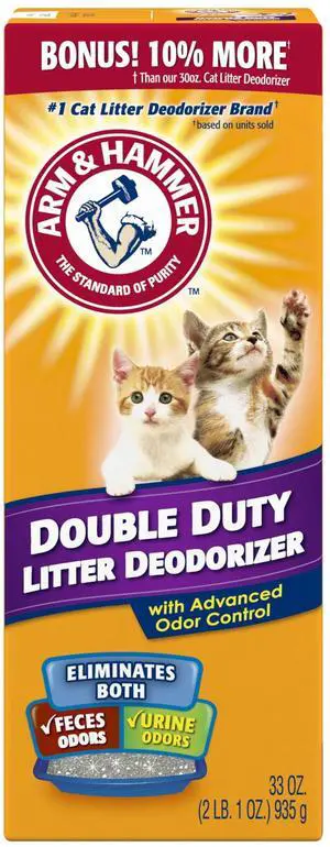 ARM & HAMMER Double Duty Cat Litter Deodorizer and Pet Odor Eliminator, 33 oz Box ARM & HAMMER Double Duty Cat Litter Deodorizer and Pet Odor Eliminator, 33 oz Box