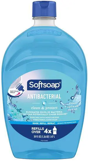 Softsoap Antibacterial Clean and Protect Liquid Hand Soap, Cool Splash Scent, 50 fl oz Softsoap Antibacterial Clean and Protect Liquid Hand Soap, Cool Splash Scent, 50 fl oz