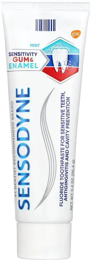 Sensodyne Enamel Fluoride & Gum Sensitive Toothpaste, Mint Flavor, 3.4 oz Sensodyne Enamel Fluoride & Gum Sensitive Toothpaste, Mint Flavor, 3.4 oz