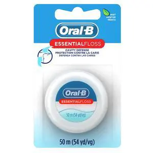 (2 pack) Oral-B Floss, Essential Floss Mint Waxed Dental Floss, Cavity Defense, 50 m (2 pack) Oral-B Floss, Essential Floss Mint Waxed Dental Floss, Cavity Defense, 50 m