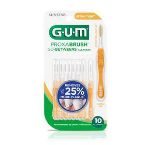 (2 pack) GUM Proxabrush Go-Betweens - Ultra Tight, Interdental Brushes, Soft Bristled Dental Picks, 10 Count (2 pack) GUM Proxabrush Go-Betweens - Ultra Tight, Interdental Brushes, Soft Bristled Dental Picks, 10 Count