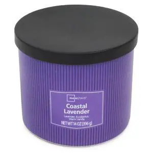 Mainstays Coastal Lavender 3-Wick Decorative Wrap Candle, 14 oz Mainstays Coastal Lavender 3-Wick Decorative Wrap Candle, 14 oz