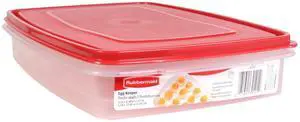Rubbermaid Egg Keeper Food Storage Container, Clear/Red, 1 Count Rubbermaid Egg Keeper Food Storage Container, Clear/Red, 1 Count