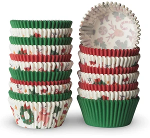 500 Paper Cupcake Liners, Grease Proof, Food Grade, Christmas Baking Cups for Muffins and Desserts 500 Paper Cupcake Liners, Grease Proof, Food Grade, Christmas Baking Cups for Muffins and Desserts