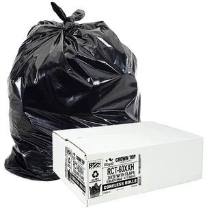 Aluf Plastics 55 Gallon Heavy Duty Trash Bags, 2.0 MIL Thick, 38" x 58", Black, 50 Pack Aluf Plastics 55 Gallon Heavy Duty Trash Bags, 2.0 MIL Thick, 38" x 58", Black, 50 Pack