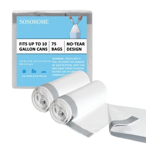 10 Gallon Drawstring Trash Bags, 1 Mil Thick, White, 75 Count 10 Gallon Drawstring Trash Bags, 1 Mil Thick, White, 75 Count