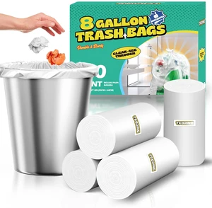 8 Gallon Trash Bags, Medium, Unscented, 0.94 Mil, Clear, 120 Count 8 Gallon Trash Bags, Medium, Unscented, 0.94 Mil, Clear, 120 Count