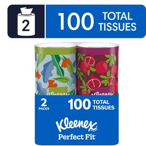 Kleenex Perfect Fit 2-Ply Facial Tissues, 2 Pack (100 Tissues) Kleenex Perfect Fit 2-Ply Facial Tissues, 2 Pack (100 Tissues)