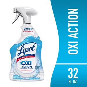 Lysol Bathroom Cleaner OXI Action Spray, Cleaning, Sanitizing, & Disinfecting, with Hydrogen Peroxide, Bleach Free, Cool Spring Breeze Scent, 32 Fl Oz Lysol Bathroom Cleaner OXI Action Spray, Cleaning, Sanitizing, & Disinfecting, with Hydrogen Peroxide, Bleach Free, Cool Spring Breeze Scent, 32 Fl Oz