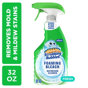 Scrubbing Bubbles Foaming Bleach Bathroom Shower & Tub Cleaner Spray, Mold & Mildew Stain Remover, 32oz Scrubbing Bubbles Foaming Bleach Bathroom Shower & Tub Cleaner Spray, Mold & Mildew Stain Remover, 32oz