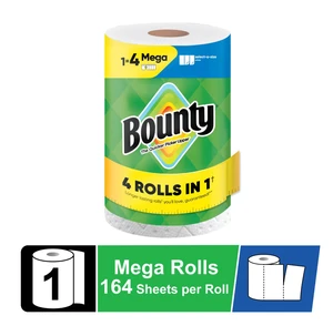Bounty Paper Towels Select-A-Size White, 1 Mega Roll, 164 Sheets per Roll Bounty Paper Towels Select-A-Size White, 1 Mega Roll, 164 Sheets per Roll