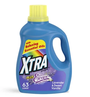 Xtra Plus Scent of Escape, Lavender & Sweet Vanilla, 63 Loads Liquid Laundry Detergent, 97.7 fl oz Xtra Plus Scent of Escape, Lavender & Sweet Vanilla, 63 Loads Liquid Laundry Detergent, 97.7 fl oz