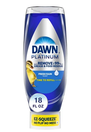 Dawn Platinum EZ-Squeeze Dish Soap Liquid, Dishwashing Liquid, Grease Removal, Fresh Rain, 18oz Dawn Platinum EZ-Squeeze Dish Soap Liquid, Dishwashing Liquid, Grease Removal, Fresh Rain, 18oz