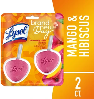 Lysol Automatic Toilet Bowl Cleaner, Brand New Day Mango & Hibiscus, 2 Count Lysol Automatic Toilet Bowl Cleaner, Brand New Day Mango & Hibiscus, 2 Count
