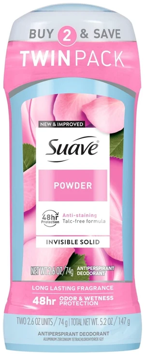 Suave Antiperspirant Deodorant for Women, 48H Protection, Powder, 2.6oz, Twin Pack Suave Antiperspirant Deodorant for Women, 48H Protection, Powder, 2.6oz, Twin Pack