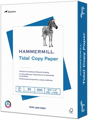 Hammermill Tidal Copy Paper, 8.5 x 11 in, 20 lb, 92 Bright White, 500 Sheets Hammermill Tidal Copy Paper, 8.5 x 11 in, 20 lb, 92 Bright White, 500 Sheets
