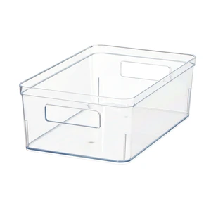 Mainstays Clear Plastic Pantry Organizer Bin, Large 12"x7.5"x4", with Handles, for Kitchen Cabinet and Fridge Mainstays Clear Plastic Pantry Organizer Bin, Large 12"x7.5"x4", with Handles, for Kitchen Cabinet and Fridge