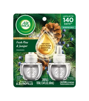Air Wick Plug-In Fall Scented Oil Warmer Refills, Fresh Pine & Juniper, 2 Count Air Wick Plug-In Fall Scented Oil Warmer Refills, Fresh Pine & Juniper, 2 Count