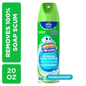 Scrubbing Bubbles Disinfectant Bathroom Shower & Tub Cleaner Grime Fighter Aerosol Spray, Rainshower, 20 oz Scrubbing Bubbles Disinfectant Bathroom Shower & Tub Cleaner Grime Fighter Aerosol Spray, Rainshower, 20 oz