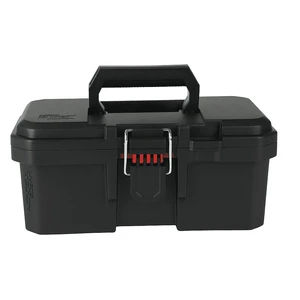 Hyper Tough 13-Inch Toolbox, Heavy-Duty Resin Storage with Foldable Handle and Padlock Compatibility Hyper Tough 13-Inch Toolbox, Heavy-Duty Resin Storage with Foldable Handle and Padlock Compatibility