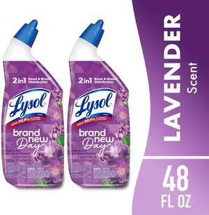 Lysol Toilet Bowl Cleaner Clinging Gel, Disinfecting Bathroom Cleaner and Toilet Bowl Stain Remover, Lavender & Cotton Blossom Scent, 24 fl oz (2 Pack) Lysol Toilet Bowl Cleaner Clinging Gel, Disinfecting Bathroom Cleaner and Toilet Bowl Stain Remover, Lavender & Cotton Blossom Scent, 24 fl oz (2 Pack)