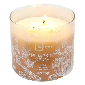 Mainstays Pumpkin Spice Scented Jar Candle, 3-Wick Ombre Wrapped, 14 oz Mainstays Pumpkin Spice Scented Jar Candle, 3-Wick Ombre Wrapped, 14 oz