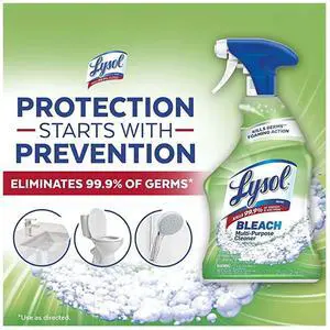 Lysol, Bleach, Multi-Purpose Cleaner, Foaming Spray, Antibacterial Cleaner, 32 fl oz Lysol, Bleach, Multi-Purpose Cleaner, Foaming Spray, Antibacterial Cleaner, 32 fl oz