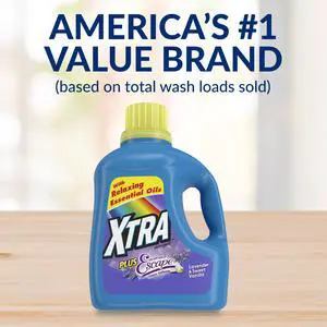 Xtra Plus Scent of Escape, Lavender & Sweet Vanilla, 63 Loads Liquid Laundry Detergent, 97.7 fl oz Xtra Plus Scent of Escape, Lavender & Sweet Vanilla, 63 Loads Liquid Laundry Detergent, 97.7 fl oz