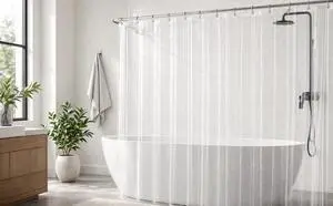 Crystal Clear Shower Curtain Liner 72x72, PEVA Waterproof Bath Curtain, No Chemical Smell, 3 Weighted Magnets, Durable with Rustproof Metal Grommets Crystal Clear Shower Curtain Liner 72x72, PEVA Waterproof Bath Curtain, No Chemical Smell, 3 Weighted Magnets, Durable with Rustproof Metal Grommets