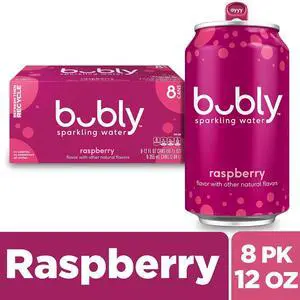 bubly Sparkling Water, Raspberry, 12 Fl Oz Cans (8 Pack) bubly Sparkling Water, Raspberry, 12 Fl Oz Cans (8 Pack)
